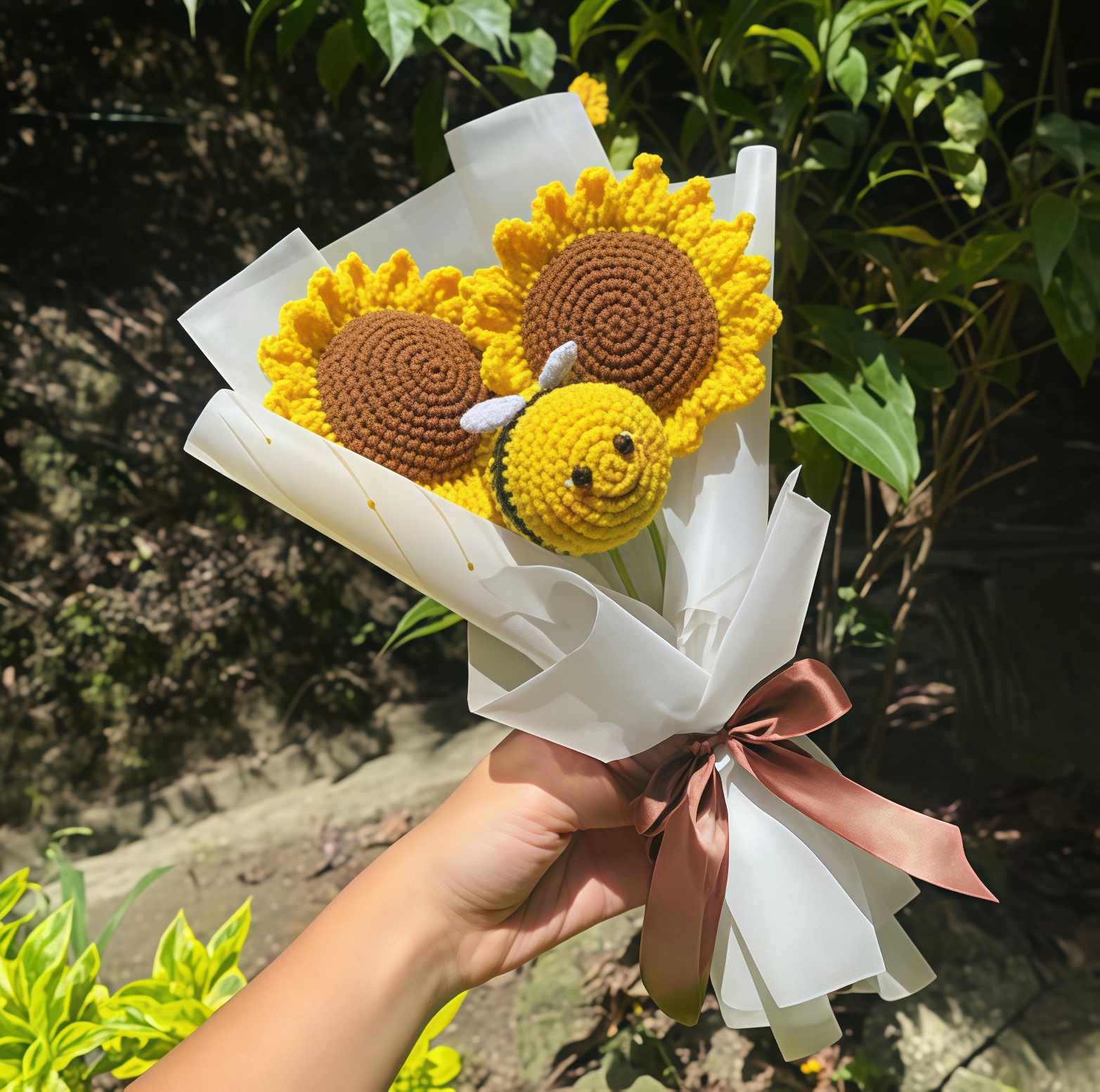 06 ramo 2 girasoles abeja