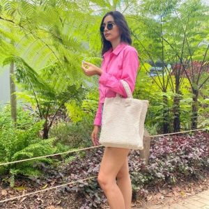 bolso corazón + buquet de flores